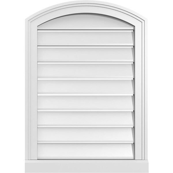 Ekena Millwork Arch Top Surface Mount PVC Gable Vent w/ 2"W x 2"P Brickmould Sill Frame, 20"W x 26"H GVPAR20X2603SN - main